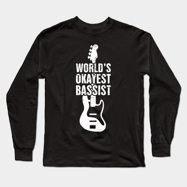 Funny Distressed Bass Guitar Player Design Long Sleeve T-Shirt by MeatMan